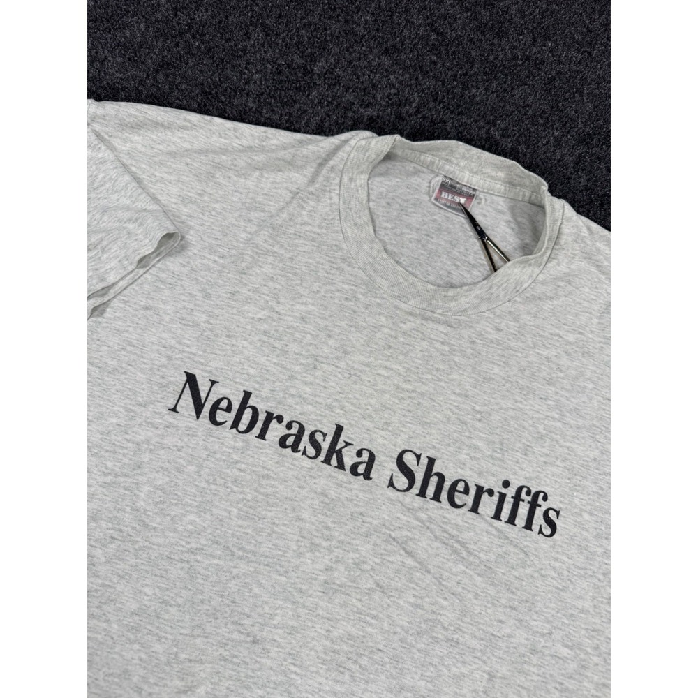Vintage Nebraska Sheriffs Portrait Studio Funny Mugshot T Shirt USA XL